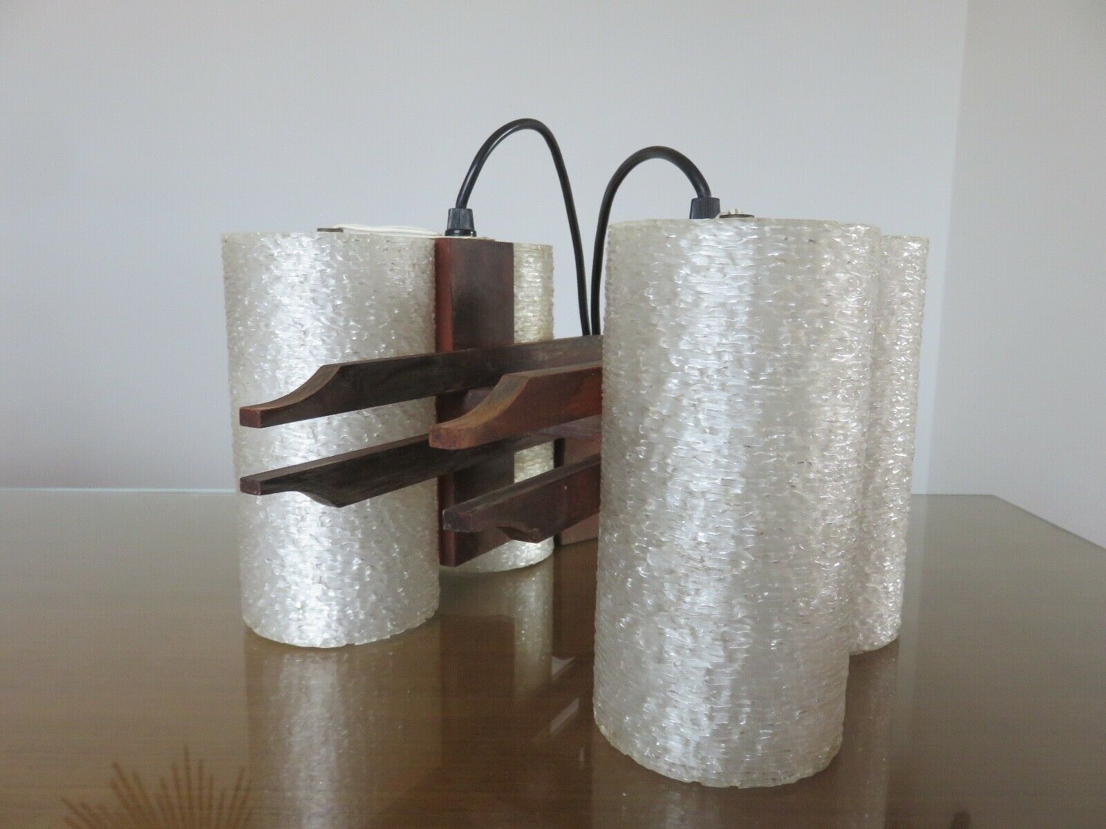 Scandinavian suspension in teak and perspex 60s 70s