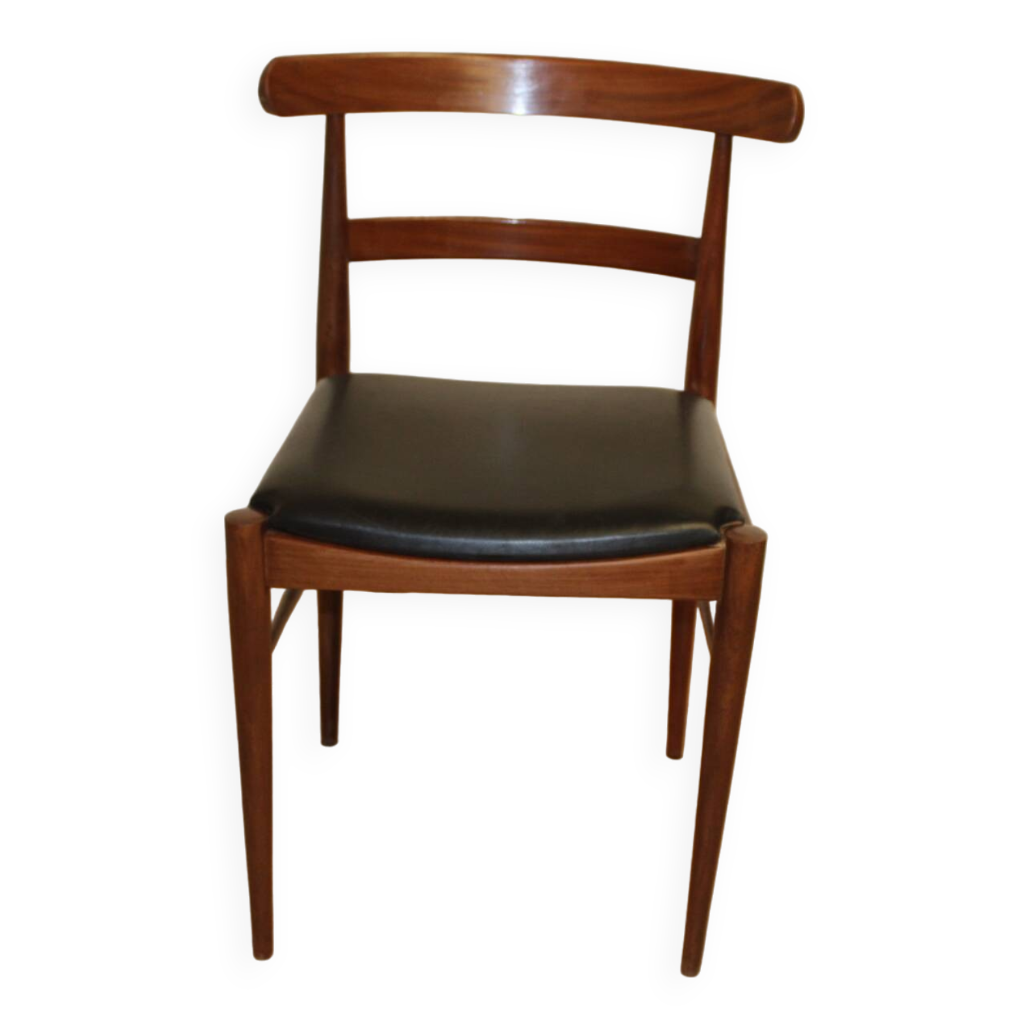 Vintage teak and faux leather office chair 1960 Denmark
