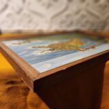 Ancient marine painting on isorel with a wooden frame.