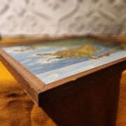 Tableau ancien marine sur isorel, cadre bois