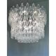 Grand lustre contemporain en verre de Murano transparent « Poliedri »