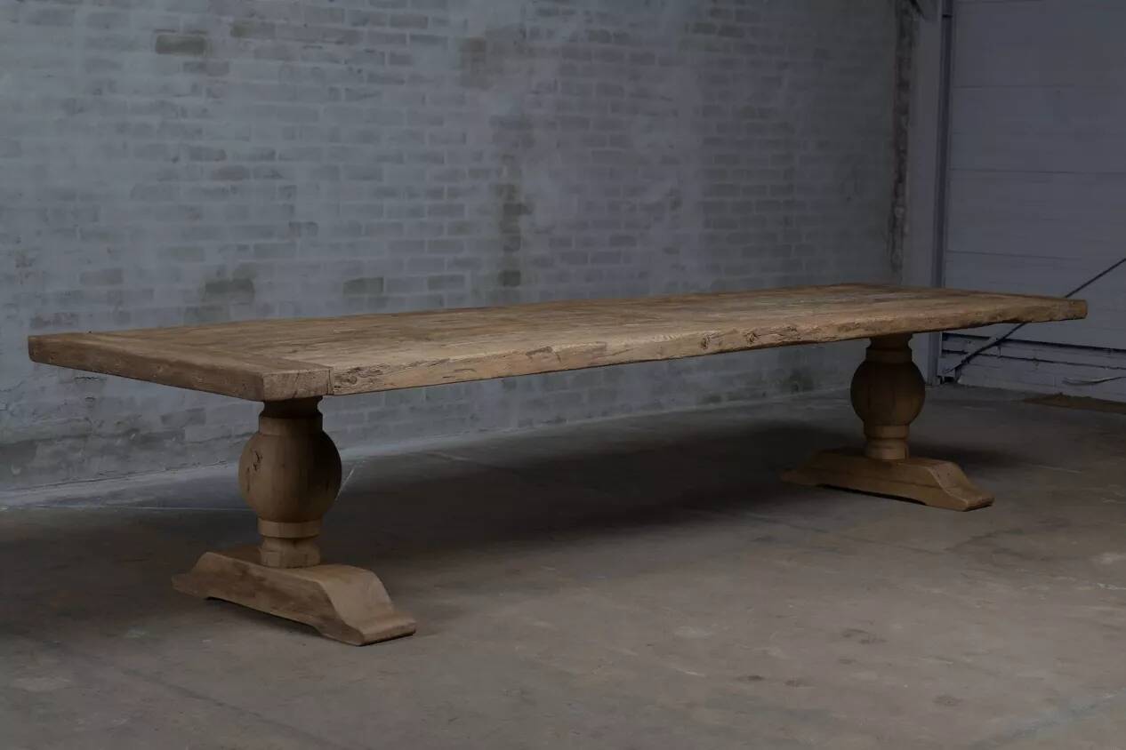 Monastère Soleil table – Antique patinated solid wood – 220 cm