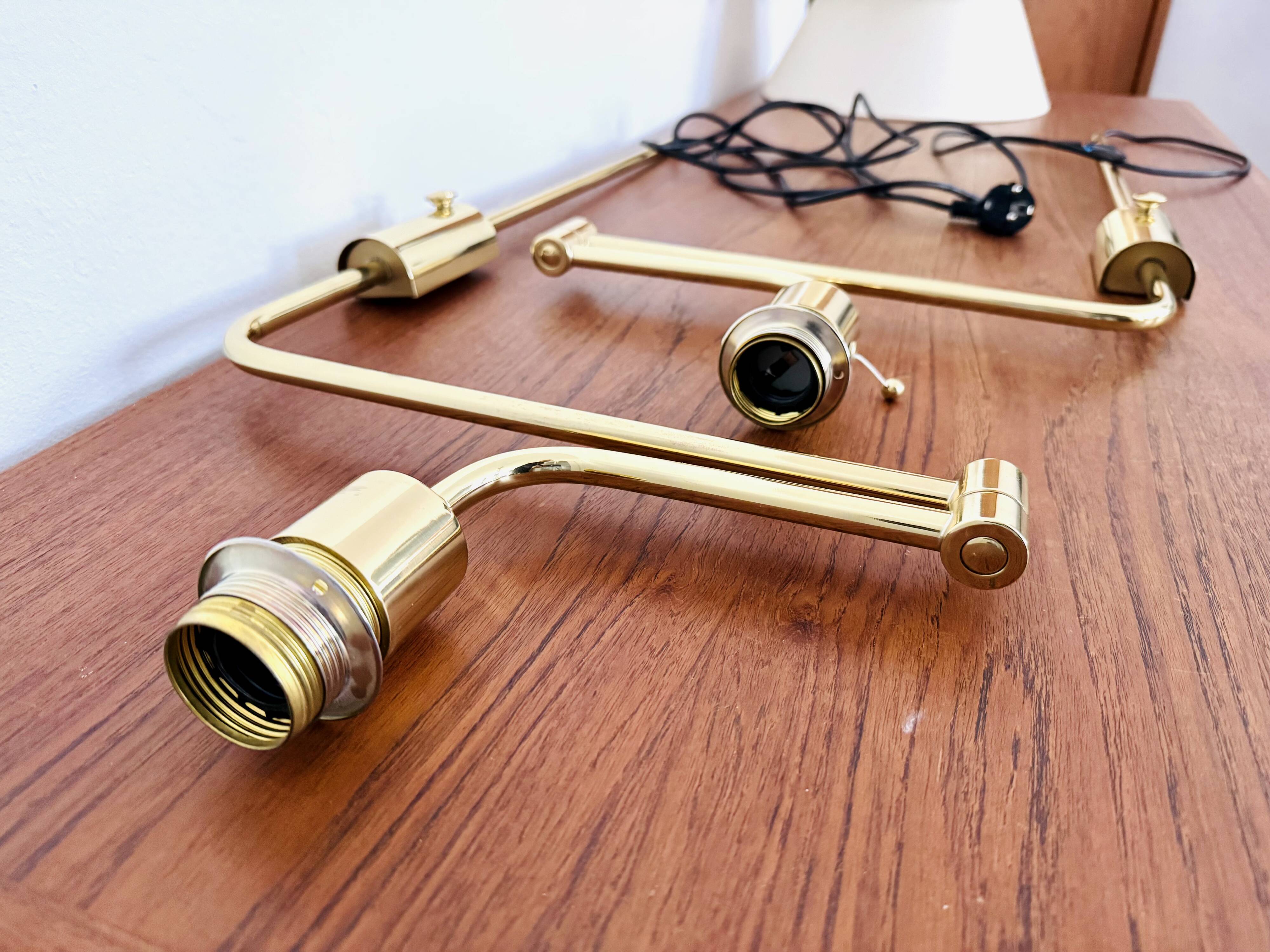 Set of 2 1970s Brass Lesan Wall Lamps by Florian Schulz