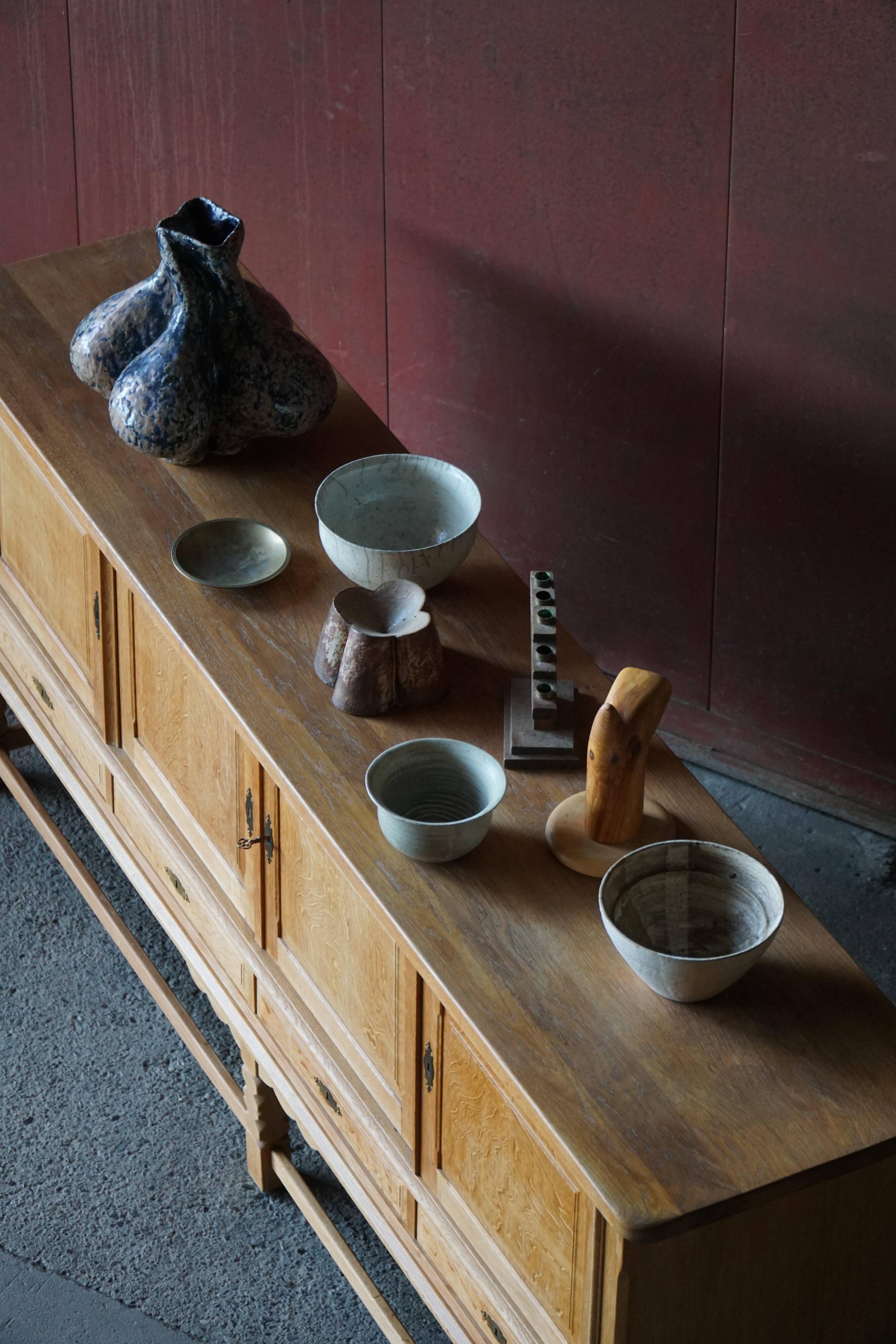 Henning Kjærnulf, mid-century Danish brutalist enfilade in oak, 1960s.