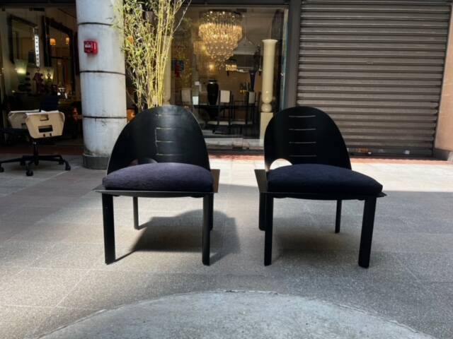 Pair of Patrice Bonneau designer chairs - Genexco Edition - 1980s