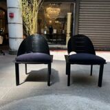 Pair of Patrice Bonneau designer chairs - Genexco Edition - 1980s
