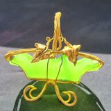 Empty pocket basket in green opaline (uranium/uraline)