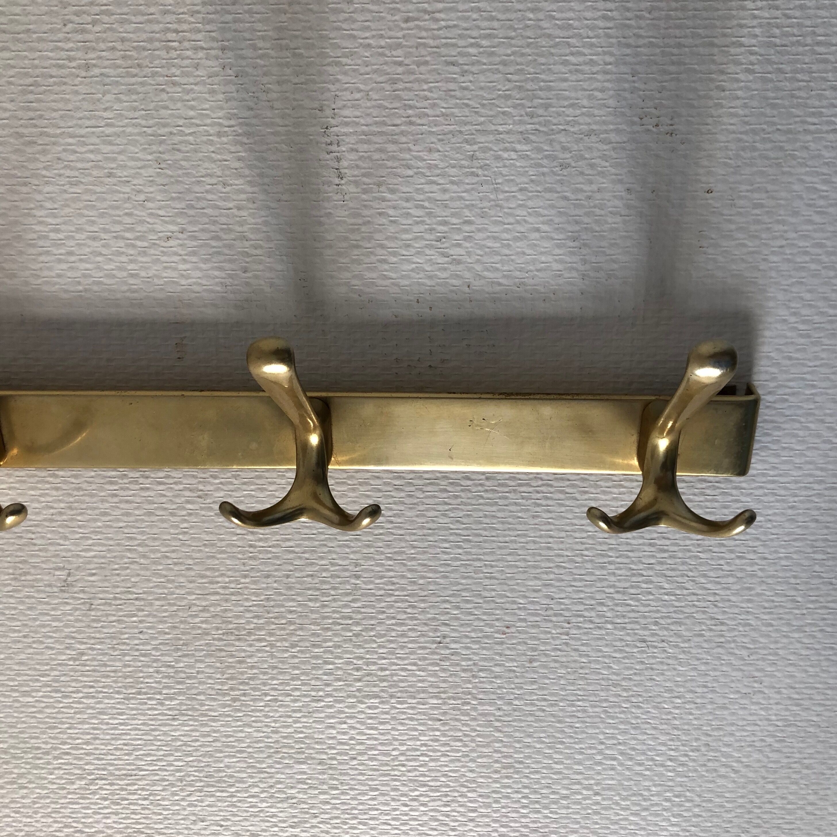 Golden coat hanger 4 hooks vintage 1960 55x10cm