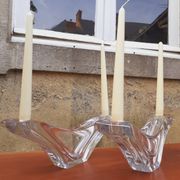 Paire de coupes/ Bougeoirs cristal de Daum