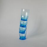 set of 4 art deco turquoise water glasses 1930