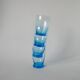 set of 4 art deco turquoise water glasses 1930