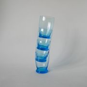 set of 4 art deco turquoise water glasses 1930