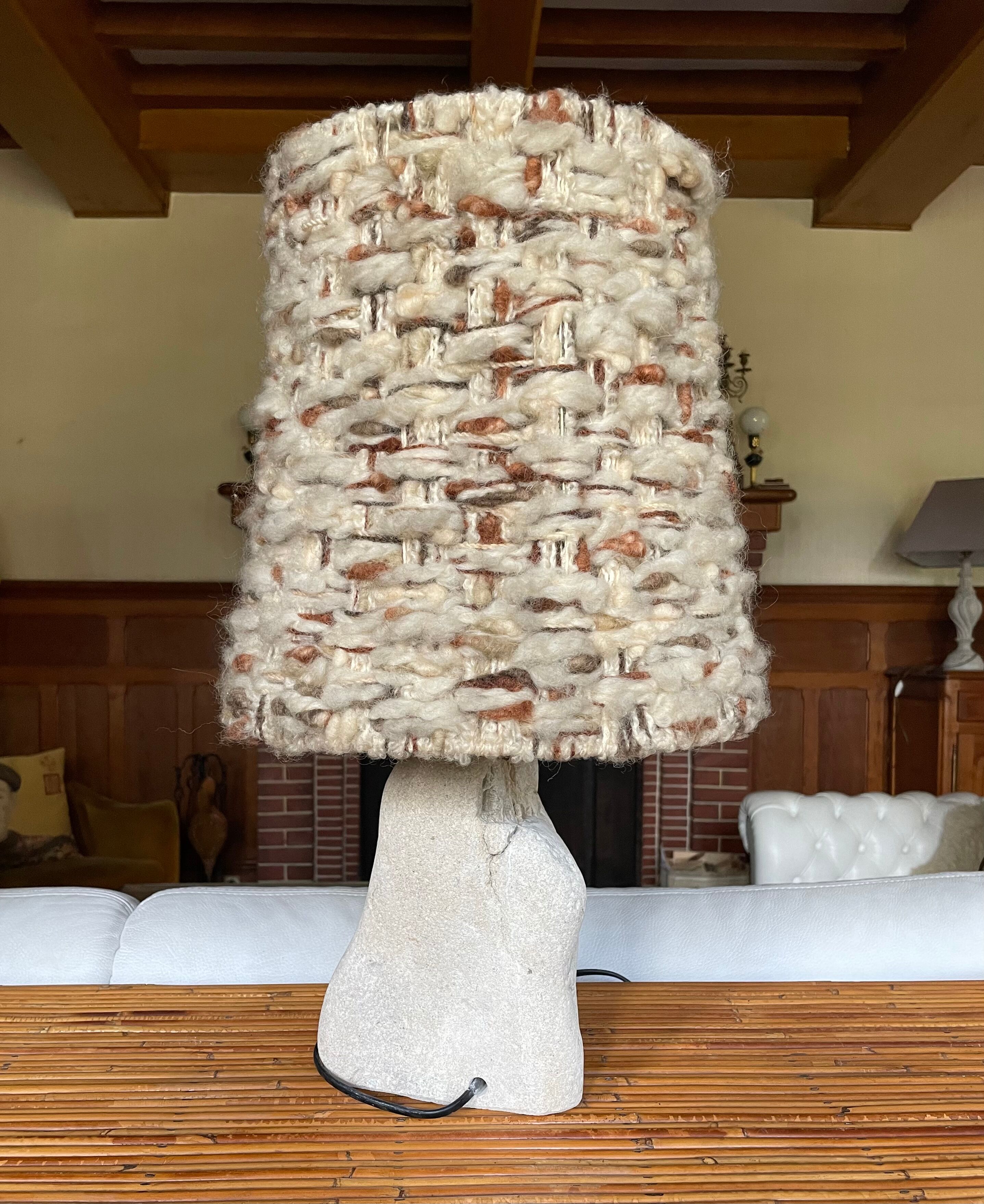Raw stone lamp