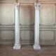 Pair of Carrara marble columns, 214 cm high, circa 1880