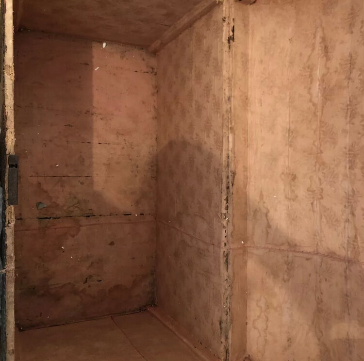 Old 18th century case in studded leather