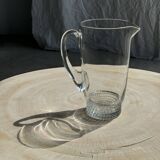 Carafe à anse en verre belle matière pied motifs billes de verre H21