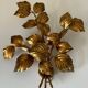 Large golden leaf wall lamp vintage design 70s