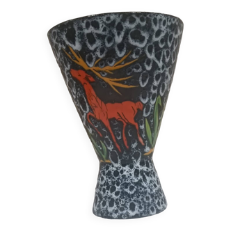 Vallauris ceramic vase signed Luc
