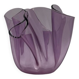 Mauve Vase 'Muchoirs' by Luigi Massoni for Guzzini, 70s