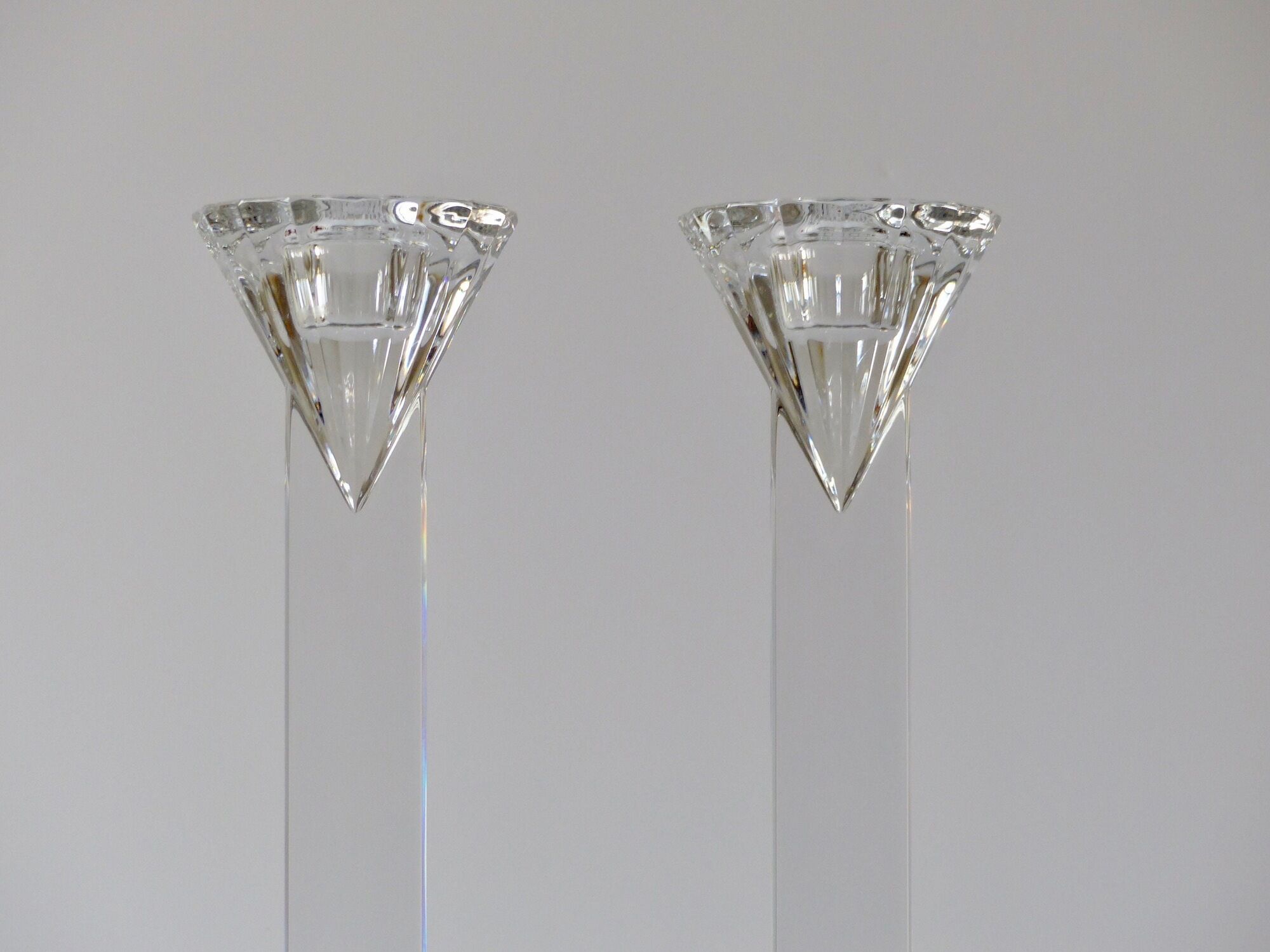 Set of 3 vintage de bohème crystal candlesticks