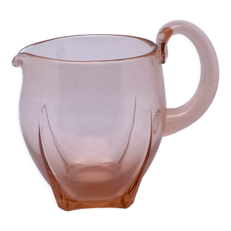 Carafe arrondie Vintage en verre rose