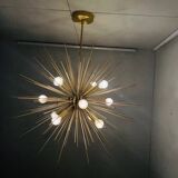 Beautiful mid century handmade urchin chandelier sputnik modern brass ceiling light fixture