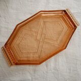 Set of 3 orange glass trays