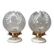 Pair of vintage globe wall lights
