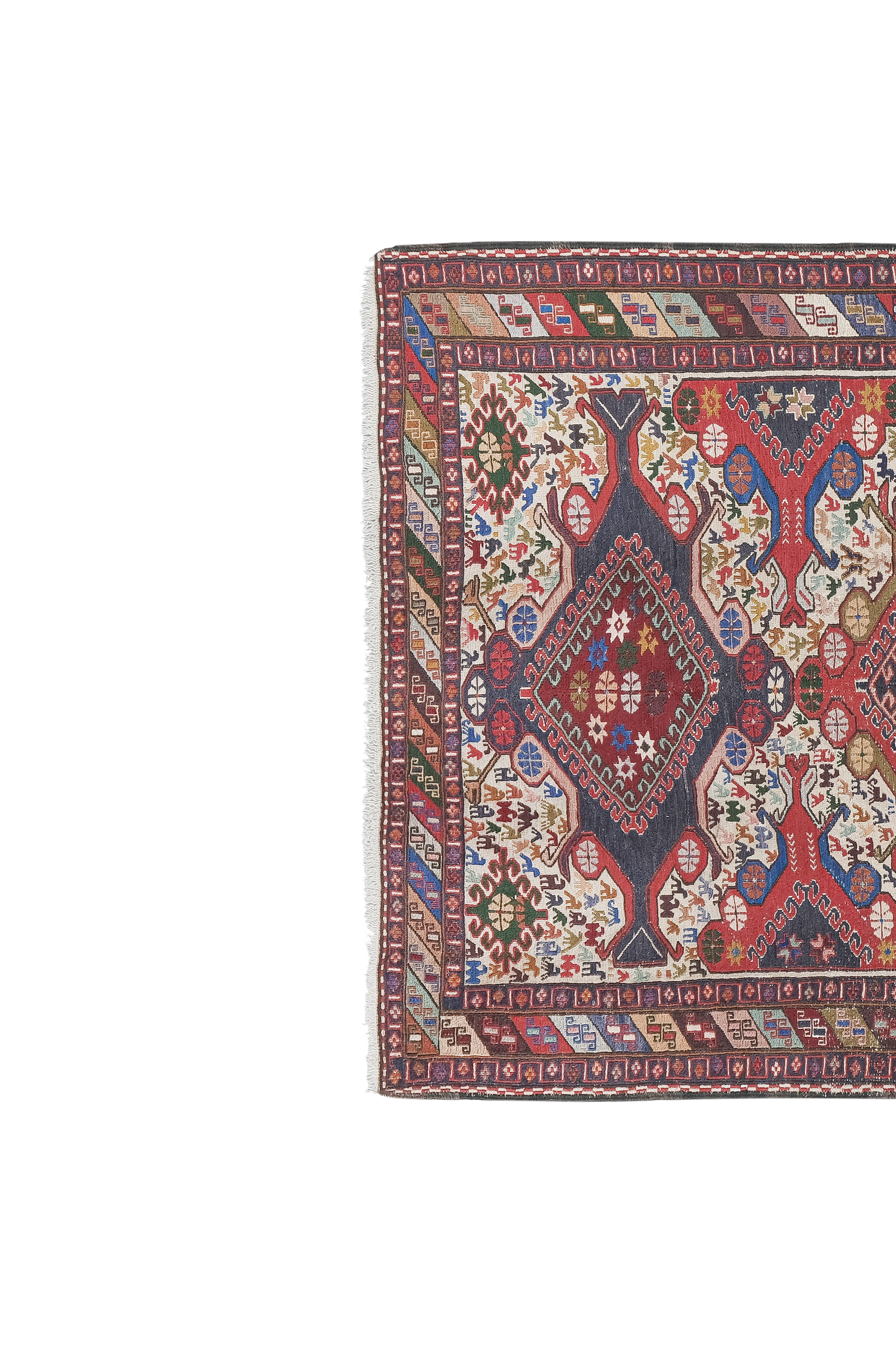 Vintage Turkish rug from Oushak, hand-woven 117x196 cm