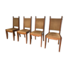 Série de 4 chaises Guillerme et Chambron en chêne