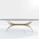 Maria Pergay steel and brass dining table Gerbe 1970