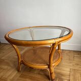 Vintage rattan coffee table
