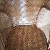 Old chair in braided chestnut
