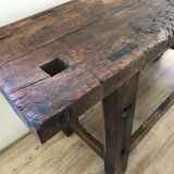 Old solid oak workbench