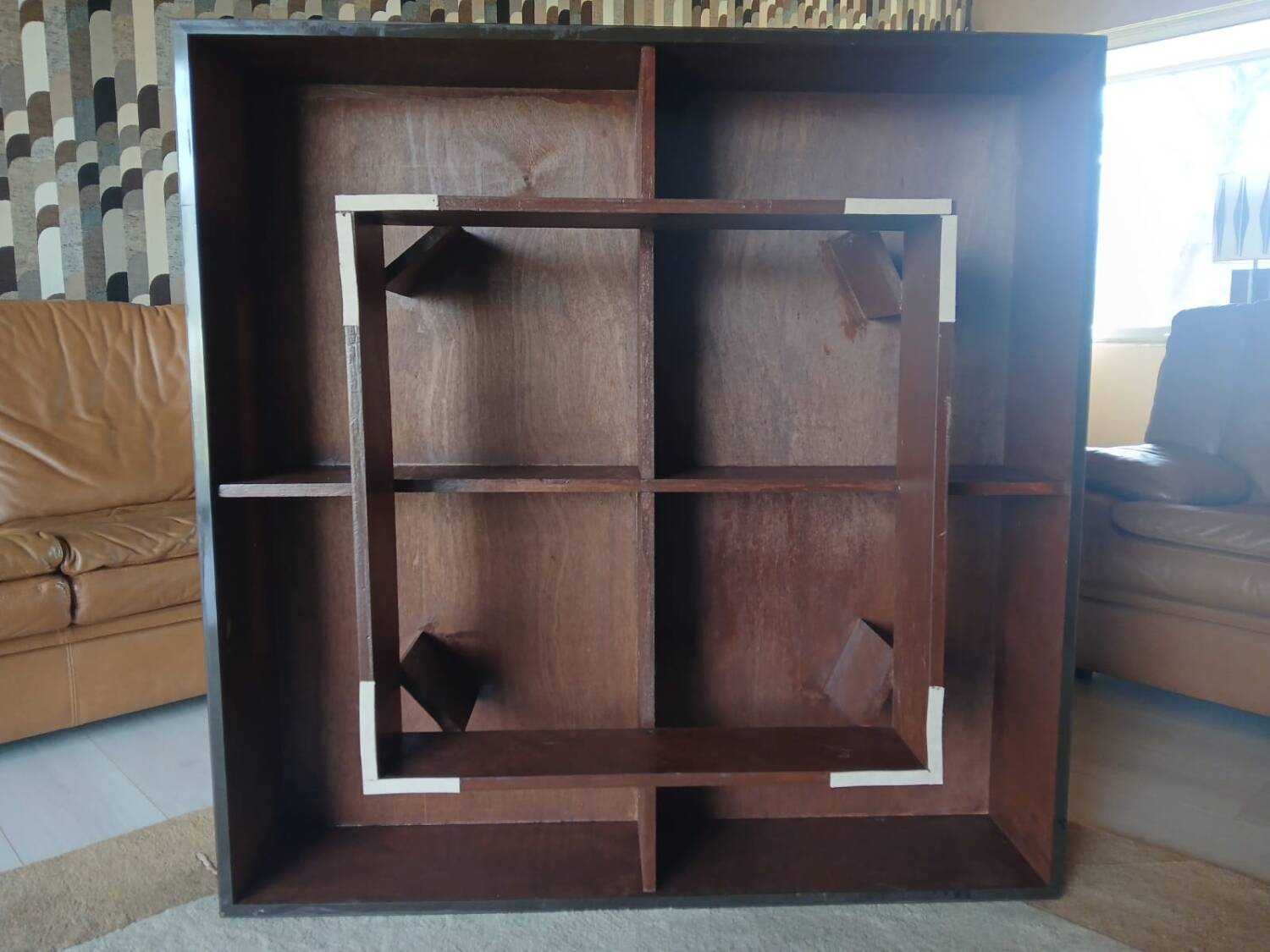 Lacquered cube coffee table – 1970s modernist design