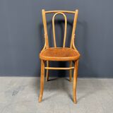 Set of 4 wooden bistro chairs with graceful seats