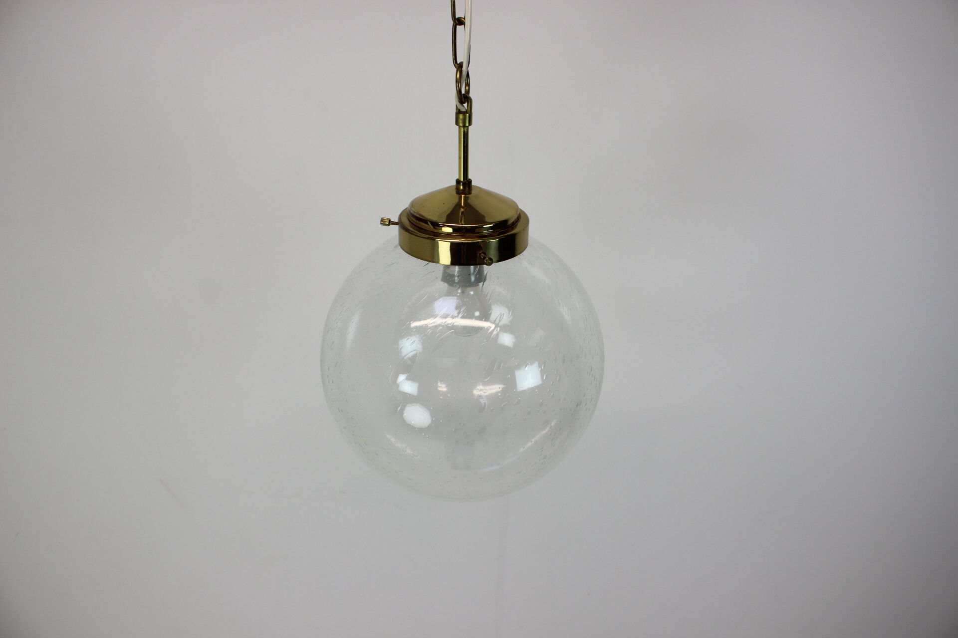 Glass hanging lamp Kamenicky Senov, 1970
