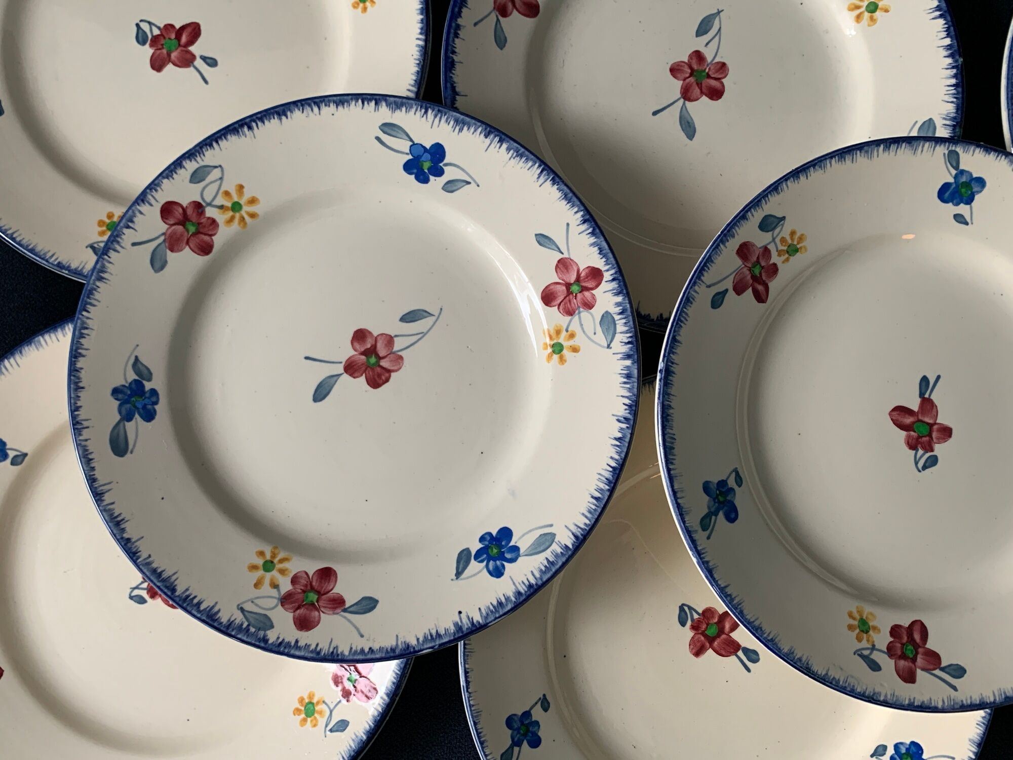 Dessert service 12 plates and 1 dish Mary Lou Digoin Sarreguemines
