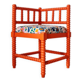 Reimagined "Bobbin" corner chair – Vitamin Orange & Arty Floral