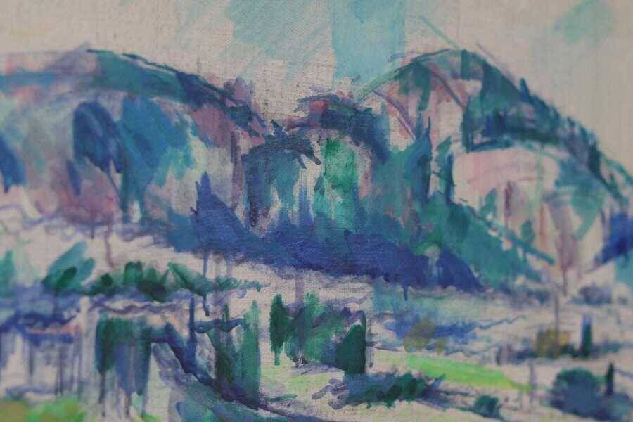 Original Swedish oil on canvas – “Landscape” by Sture Ekengren – vintage & framed – 63 × 74 cm