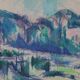 Huile sur toile originale suédoise – « Paysage » par Sture Ekengren – vintage et encadrée – 63 × 74 cm