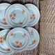 Ensemble de 6 petites assiettes aux fleurs orange