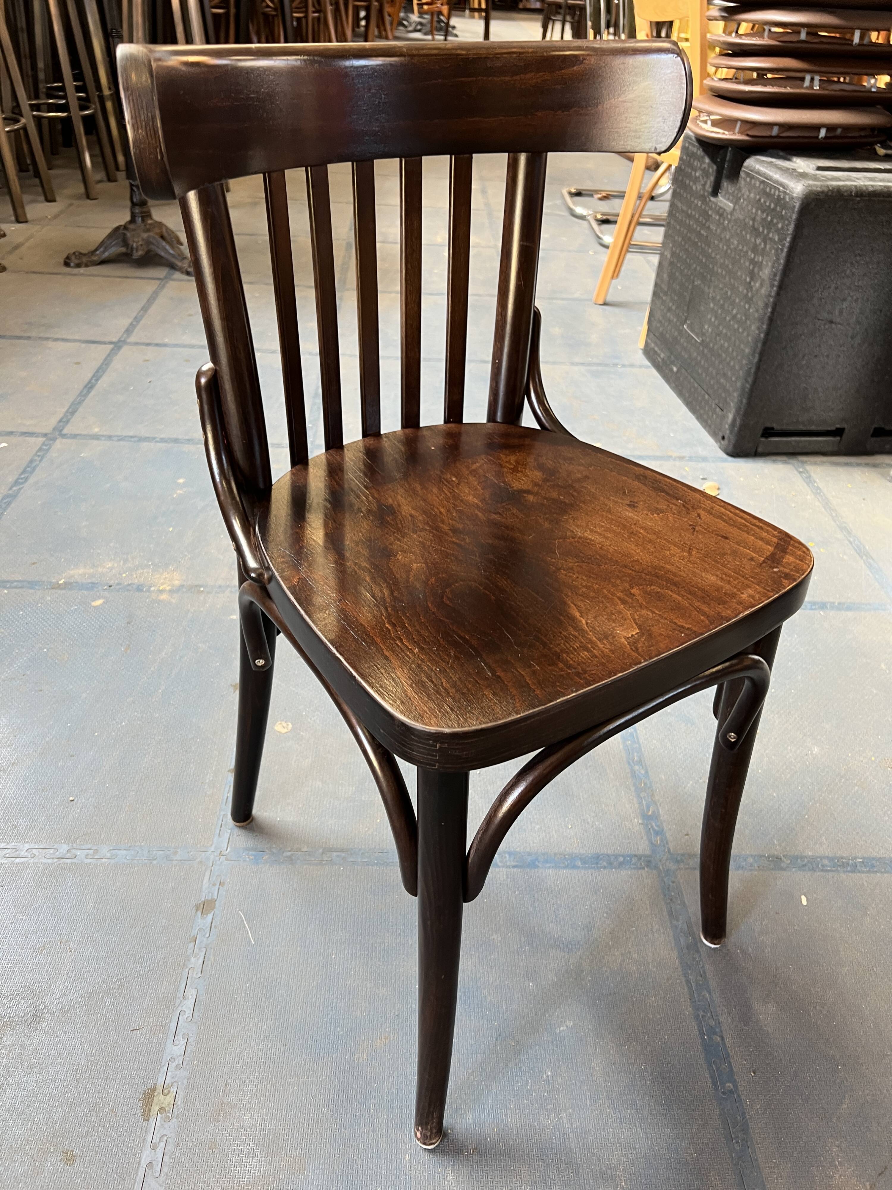 Set of 24 restored bistro chairs.