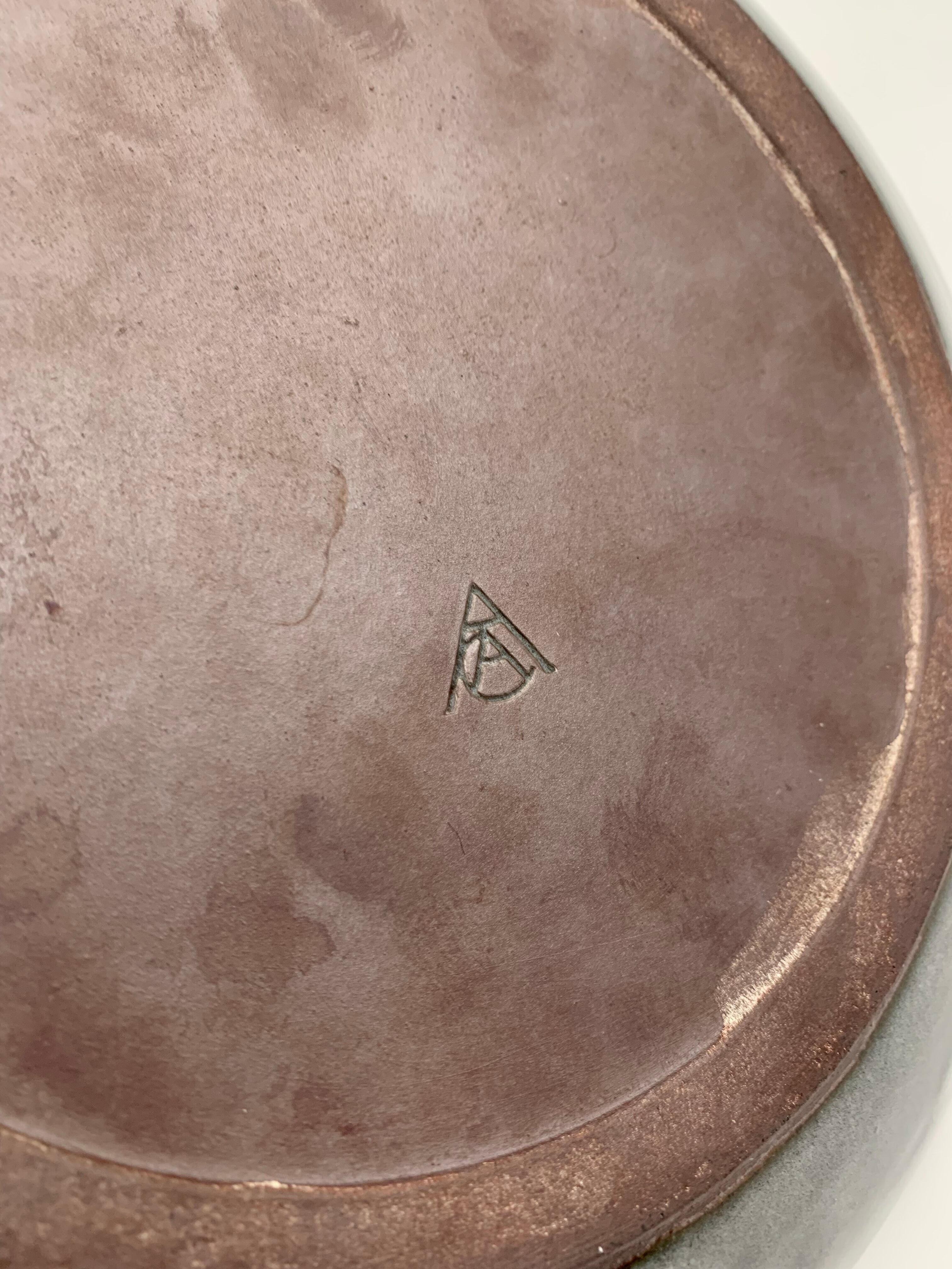 Large vintage round dish Thierry ROBERT, Grès du Loir - 1970s