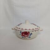 Badonviller soup tureen a la rose in semi-porcelain