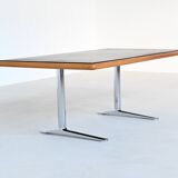 Warren Platner writing desk leather and oak Knoll United States 1970