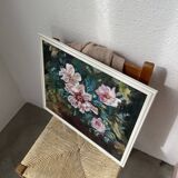 Oil canvas on wood flowers