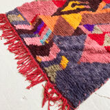 Moroccan Berber rug Boujaad corridor with multicolored patterns 283x86cm