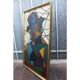 "Man in Hat" Contemporary Cubist Style Figurative Acrylic Painting Framed