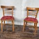 Pair of chairs in light wood and vintage red fabric 1960